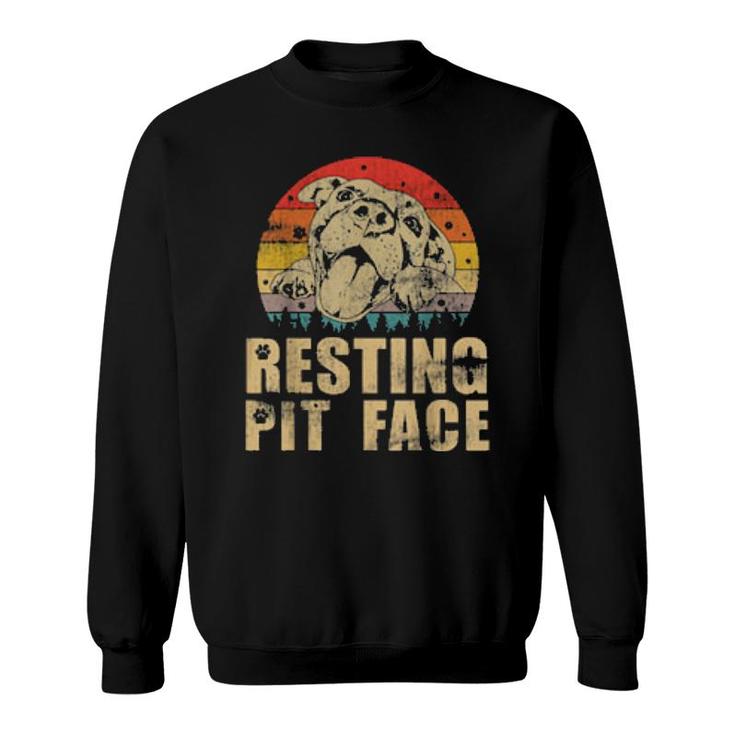 Dog Funny Pitbull Resting Pit Face 105 Paws Sweatshirt