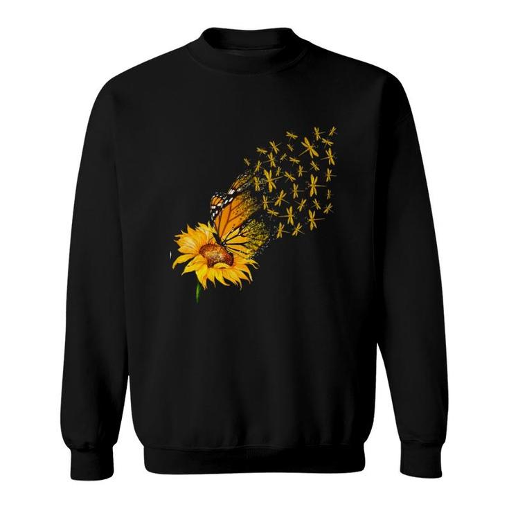 Dragonfly Sunflower And Butterfly Sweatshirt