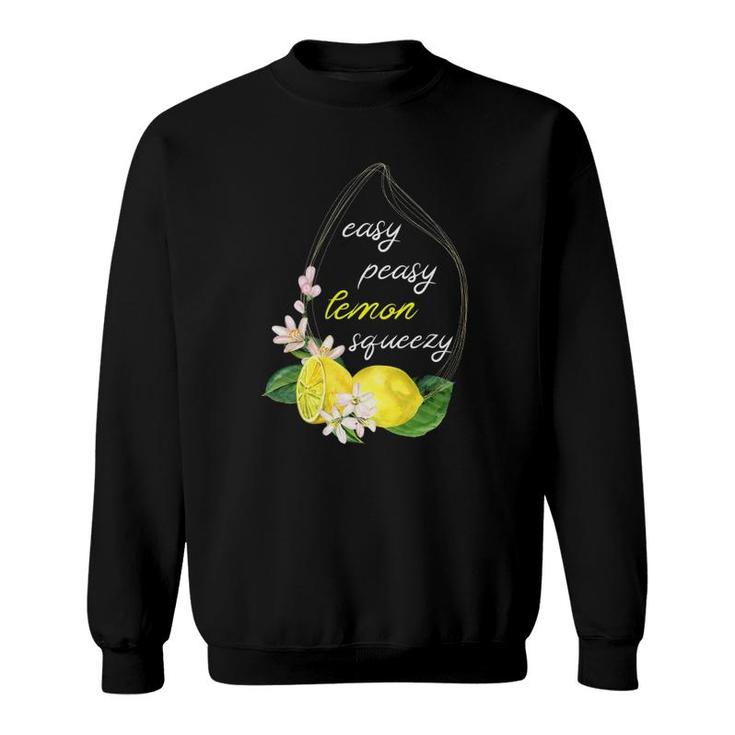 Easy Peasy Lemon Squeezy Watercolor Saying Lemonade Long Sleeve T Shirt T Shirt Mazezy