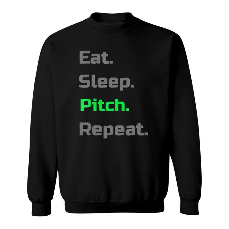 Eat Sleep Pitch Repeat Baseball Softball Player Sweatshirt