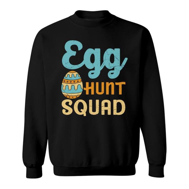 Egg Hunt Squad Easter Egg Blue Orange Squad Sweatshirt