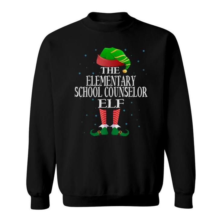 Elementary School Counselor Elf Matching Pajama Group Xmas  Sweatshirt
