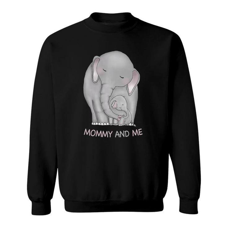 Elephant Mom And Baby Mommy And Me Sweatshirt