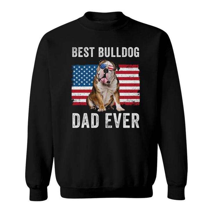 English Bulldog Dad Usa American Flag Dog Lover Owner Funny Sweatshirt