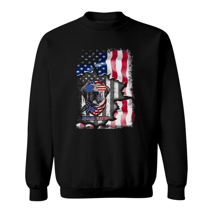 English Mastiff Dog Lover S Fun American Flag Gifts Sweatshirt