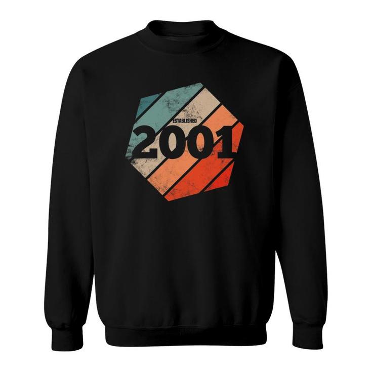 Established 2001 Vintage 20Th Birthday Gift Retro Est 2001 Ver2 Sweatshirt