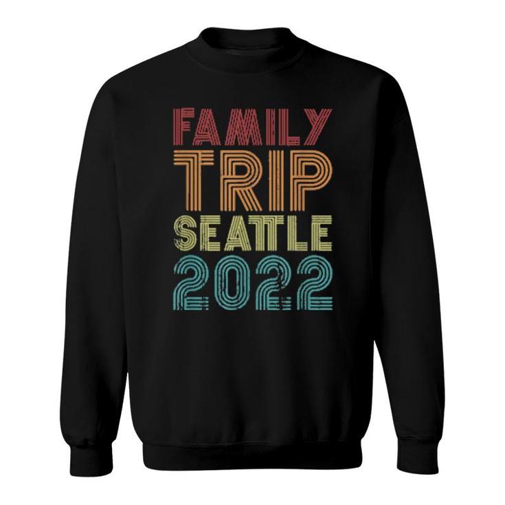 Family Trip Seattle 2021 Vacation Matching Vintage Retro  Sweatshirt