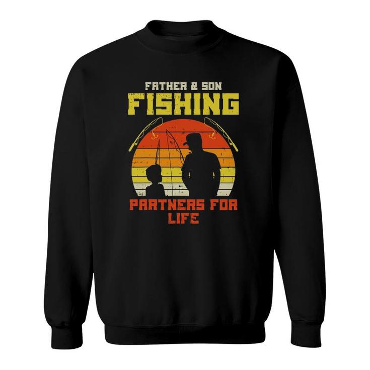 Father Son Fishing Partners For Life Retro Matching Dad Gift Sweatshirt