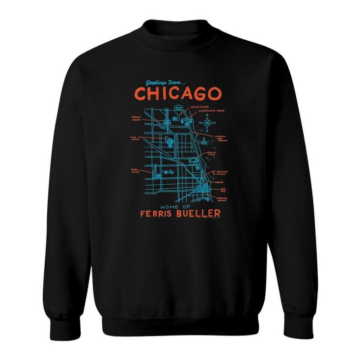 Ferris Bueller's Day Off Chicago Map  Sweatshirt