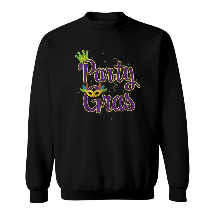 Festival Tuesday Fat Mask 2022 Mardi Gras Party Gras Mardi Gras Costume Sweatshirt