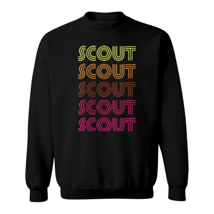First Name Scout Funky Retro Vintage Disco Design  Sweatshirt