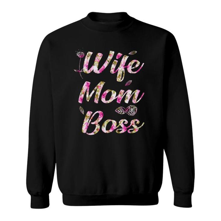 Flower Wife Mom Boss Sweatshirt