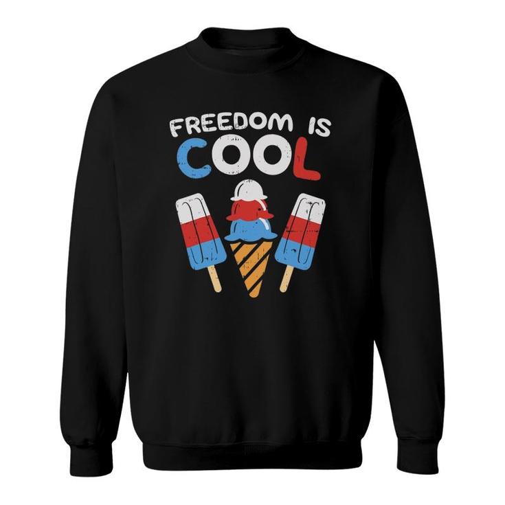 Freedom Is Cool Ice Cream Funny Usa 4Th Of July Party Food Sweatshirt