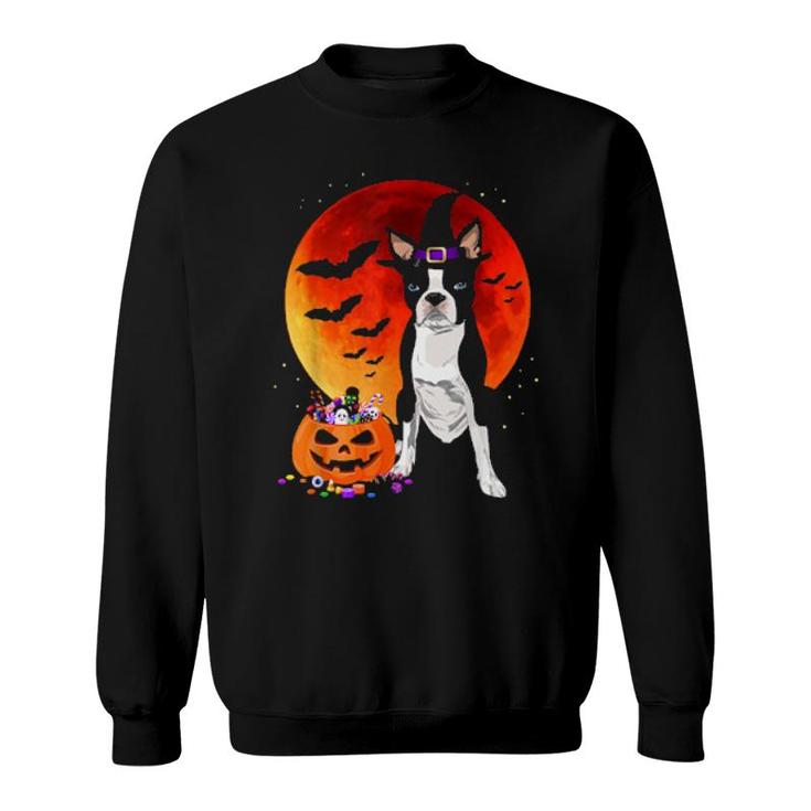 French Bulldog Halloween Night Jack O Lantern Pumpkin Candy  Sweatshirt