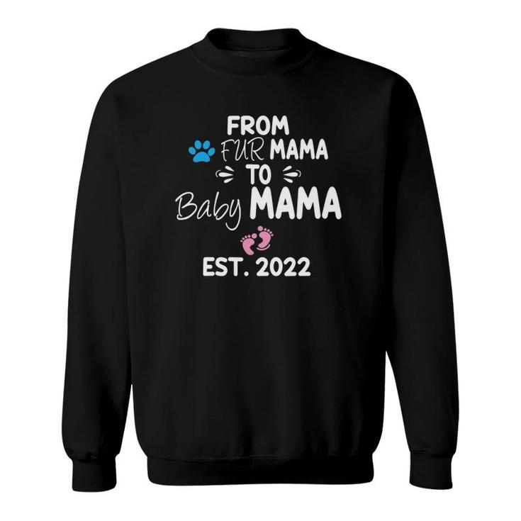 From Fur Mama To Baby Mama Est 2022 Funny New Mom Dog Lover Sweatshirt