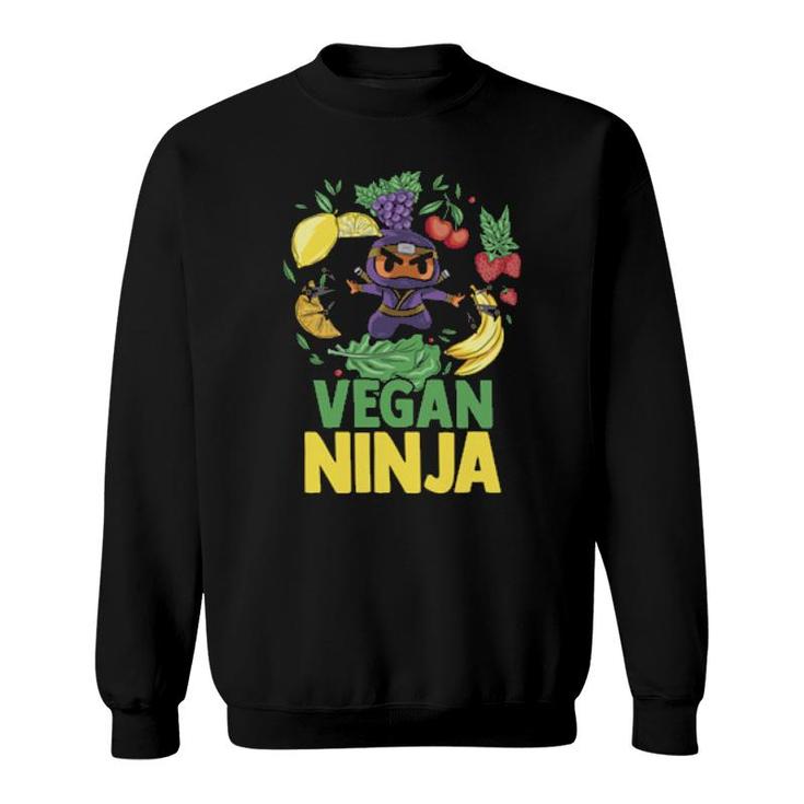 Fruit Vegan Ninja Vegetable Vegetarian Foodies  Sweatshirt