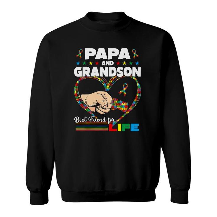 Funny Autism Awareness Papa Grandson Best Friend For Life Sweatshirt