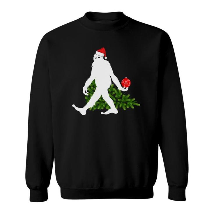 Funny Bigfoot Sasquatch Santa Hat Christmas Tree Ornament Sweatshirt