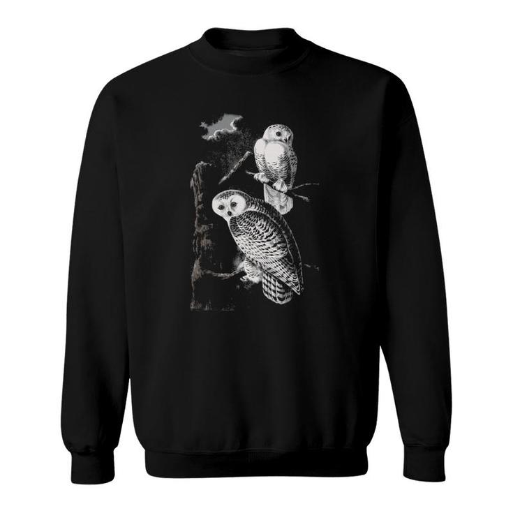 Funny Cute Snowy Owls Bird Animal Owl Face Owl Mom Sweatshirt