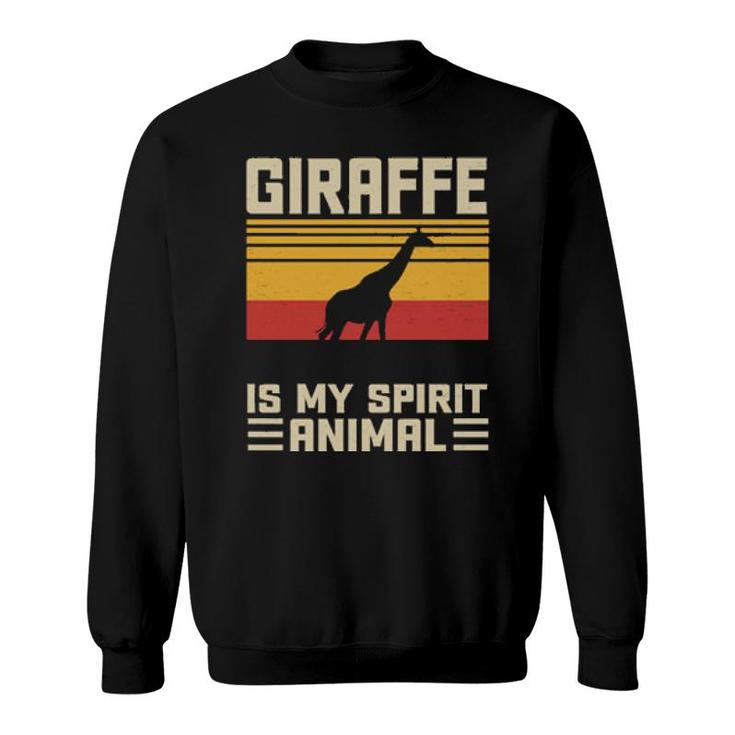 Funny Giraffe Is My Spirit Animal Vintage  Sweatshirt