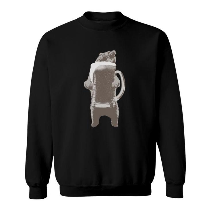 Funny Grizzly Bear & Giant Beer Classic Sweatshirt