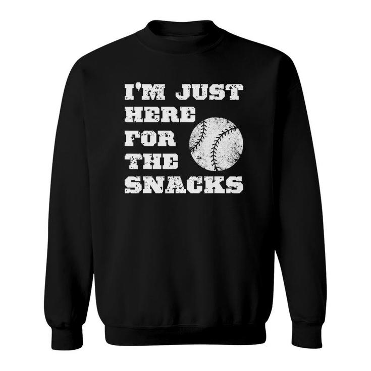 Funny I'm Just Here For The Snacks Baseball Vintage Style Sweatshirt