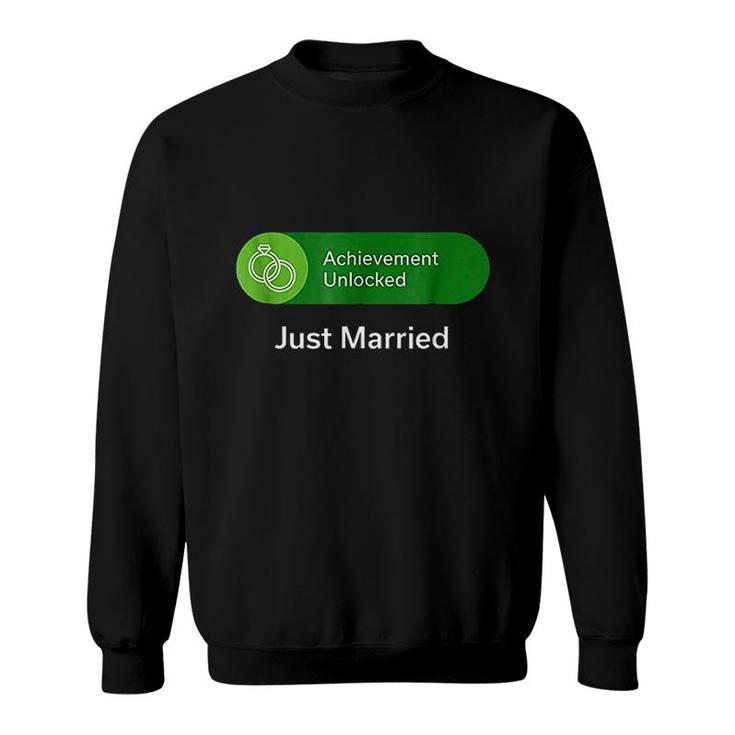 Funny Just Married  For Wedding Gift Video Gamer Sweatshirt