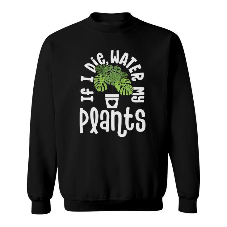 Funny Plant Gifts For Women Monstera If Die Water My Plants Sweatshirt