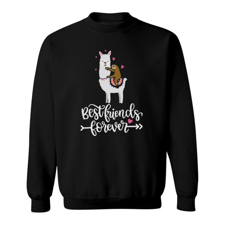 Funny Sloth Cute Llama Best Friends Forever Animal Lover Sweatshirt