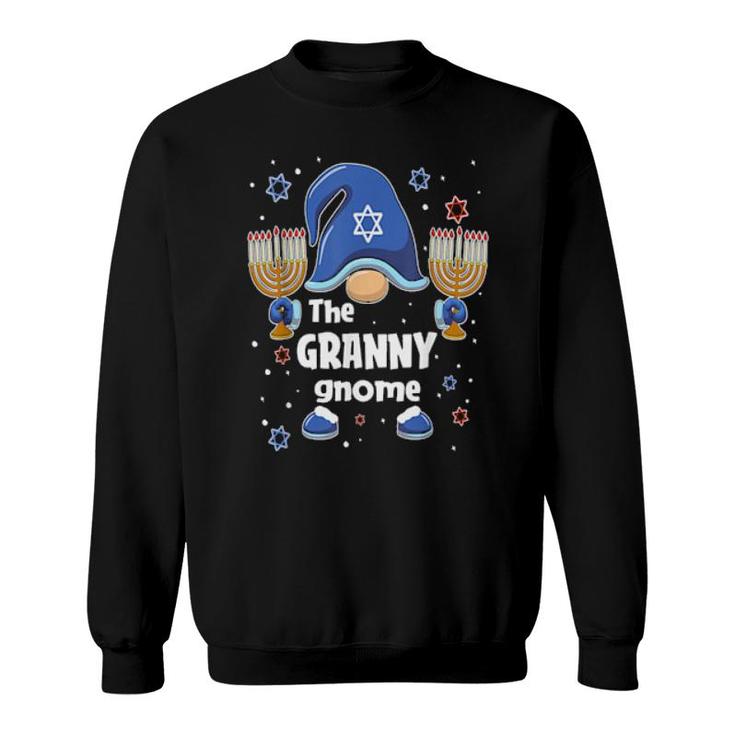 Funny The Granny Gnome Hanukkah Matching Family Pajama  Sweatshirt