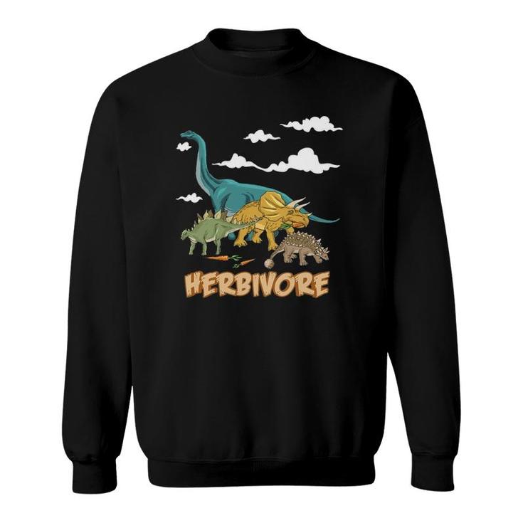 Funny Vegan Herbivore Brontosaurus Dino Sweatshirt