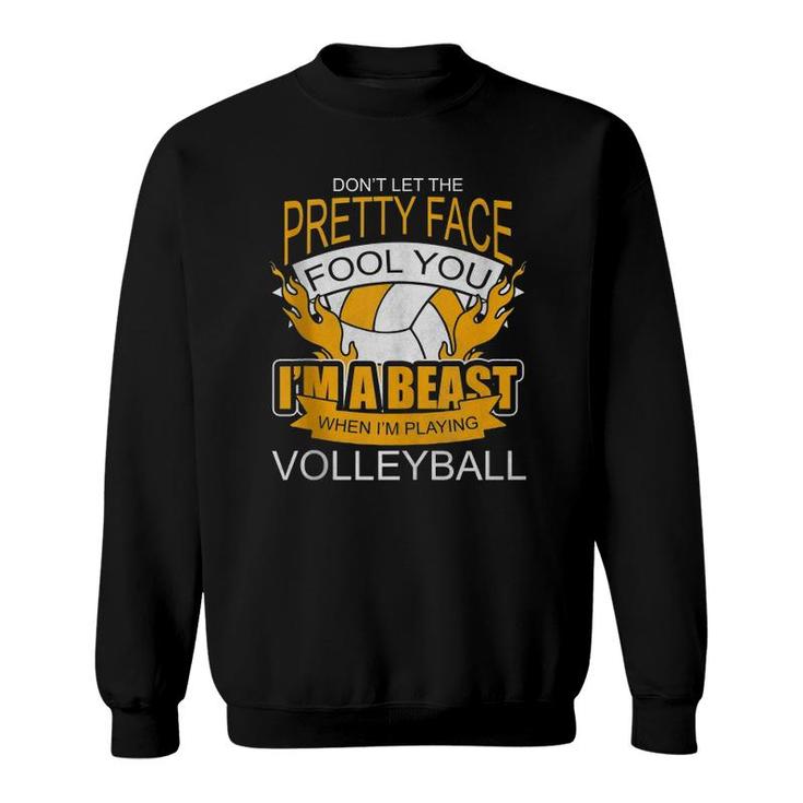 Funny Volleyball Gift For Teen Girls Women Kids Volleyball  Sweatshirt