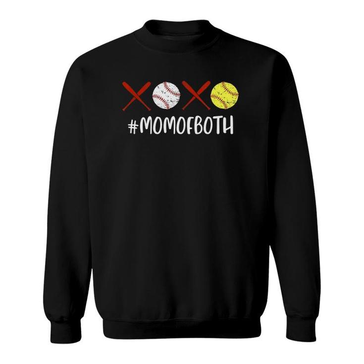 Funny Xoxo Mom Of Both Softball Mom Baseball Mom Mothers Day Sweatshirt