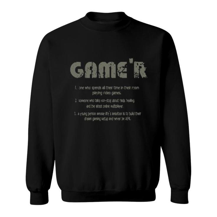 Game'r Gamer Definition Video Games Gamingn Boys  Sweatshirt