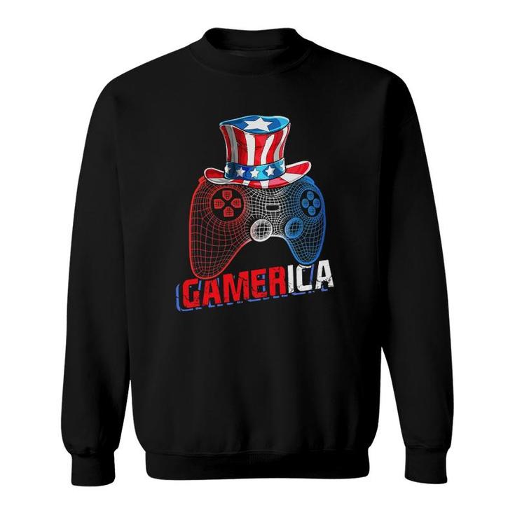 Gamerica 4Th Of July Video Game American Flag Uncle Sam Boys Sweatshirt