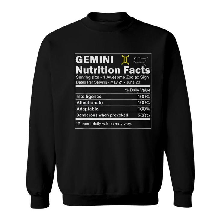 Gemini Nutrition Astrology Zodiac Sign Horoscope Sweatshirt