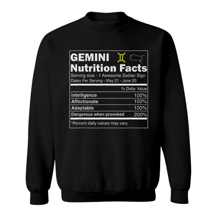 Gemini  Nutrition Astrology Zodiac Sign Horoscope Sweatshirt