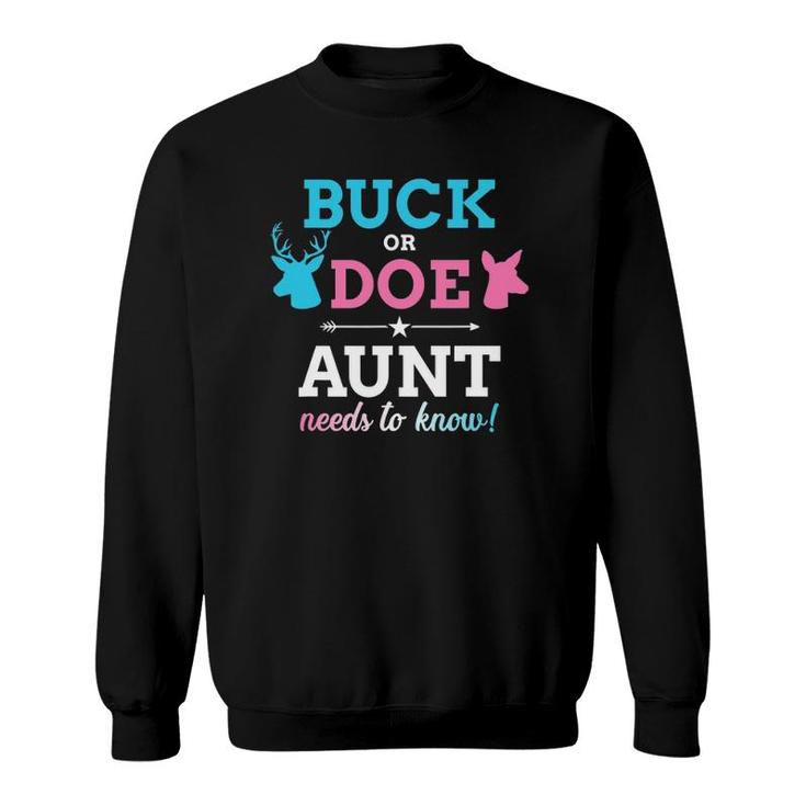 Gender Reveal Buck Or Doe Aunt Matching Baby Party Sweatshirt