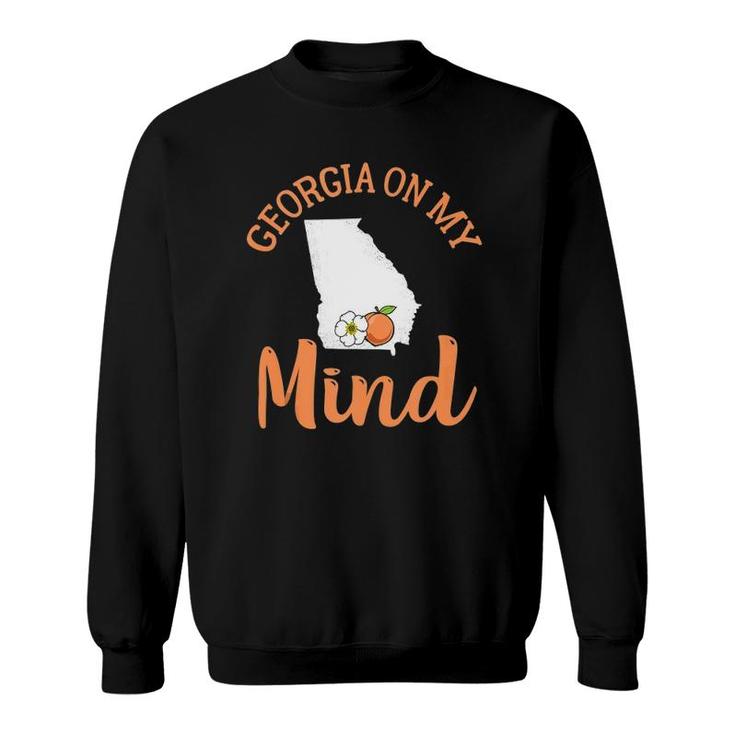 Georgia On My Mind Ga Atlanta Peach Funny Southern State Tank Top Sweatshirt