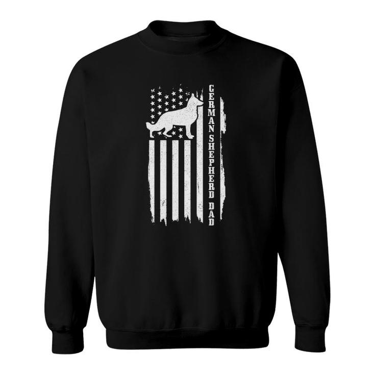 German Shepherd Dad Vintage American Flag Patriotic Dog Sweatshirt
