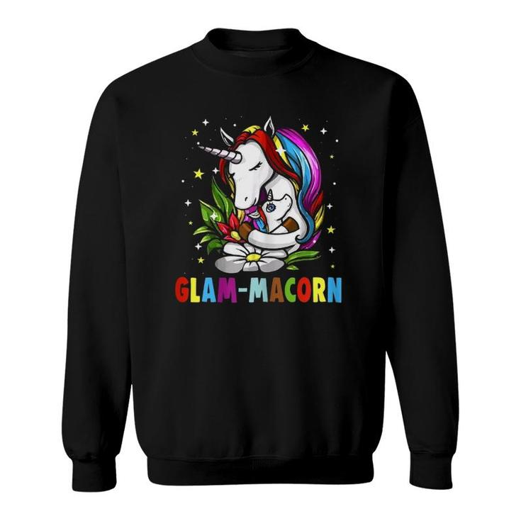 Glam-Macorn Unicorn New Baby Mother's Day Gif Sweatshirt