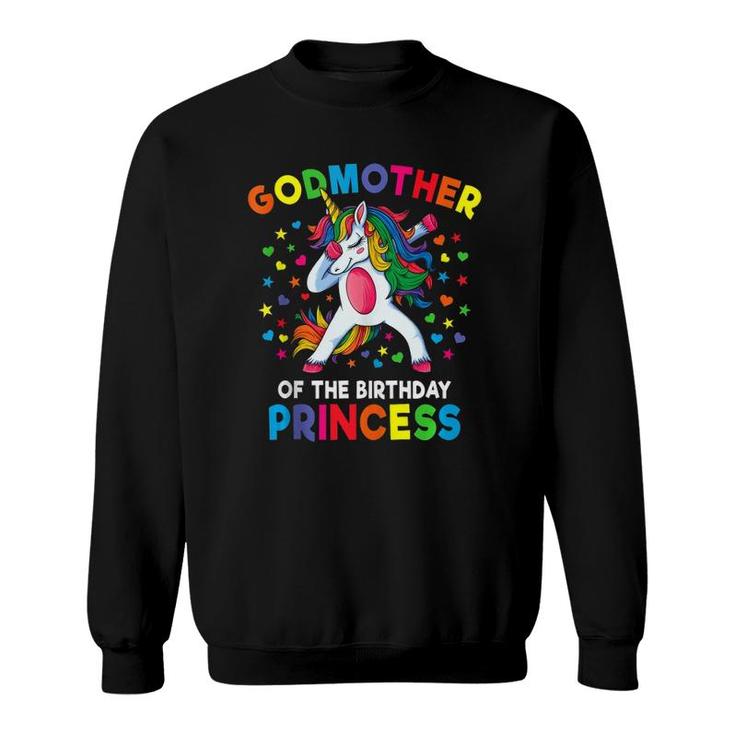 Godmother Of The Birthday Princess Dabbing Unicorn Party  Sweatshirt