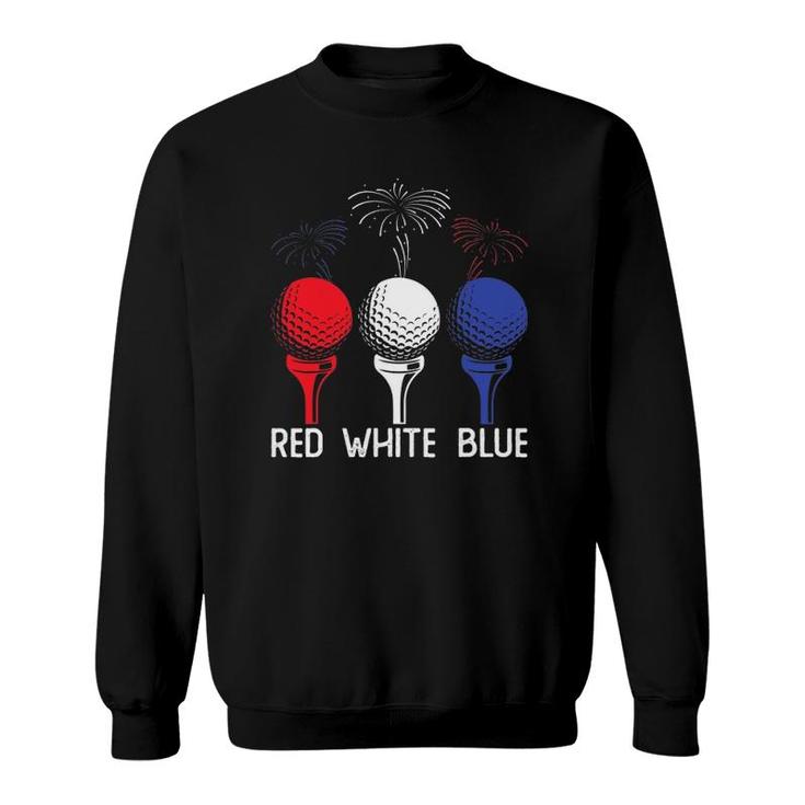 Golf Red White Blue Us Flag Patriotic 4Th Of July Sweatshirt