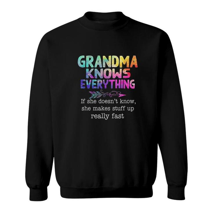 Grandma Knows Everything If She Does Not Know Mothers Day Sweatshirt