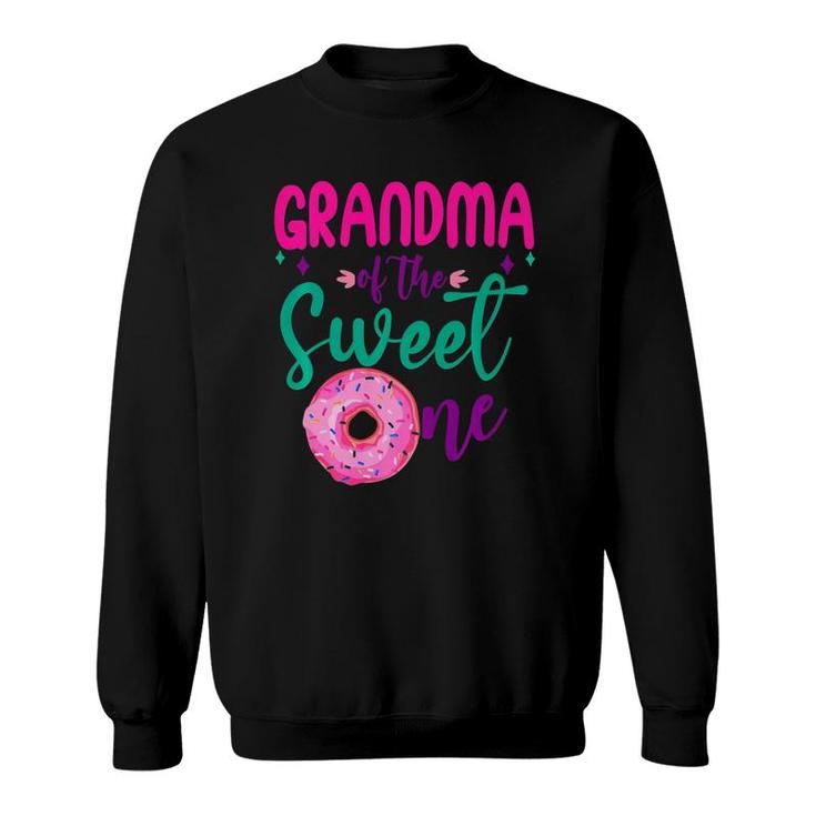 Grandma Of Sweet One 1St B-Day Party Matching Family Donut Premium Sweatshirt