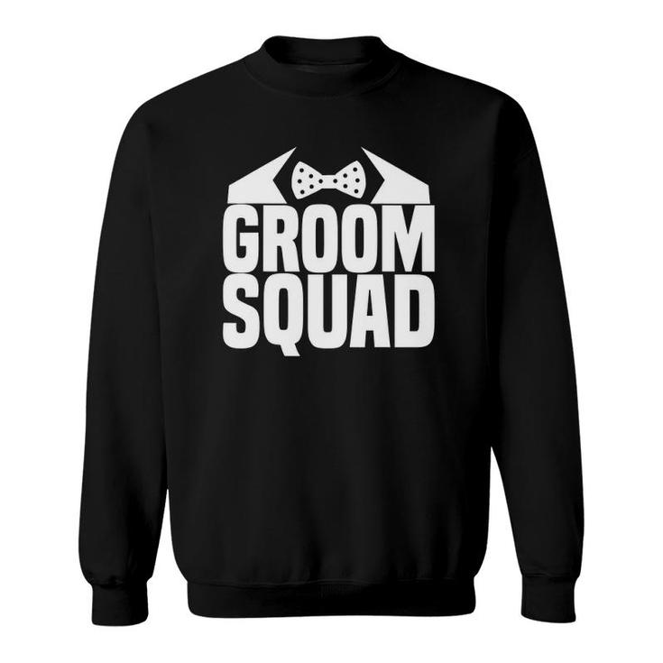 Groom Squad Funny Suit Bow Tie Wedding Bachelor Party Sweatshirt