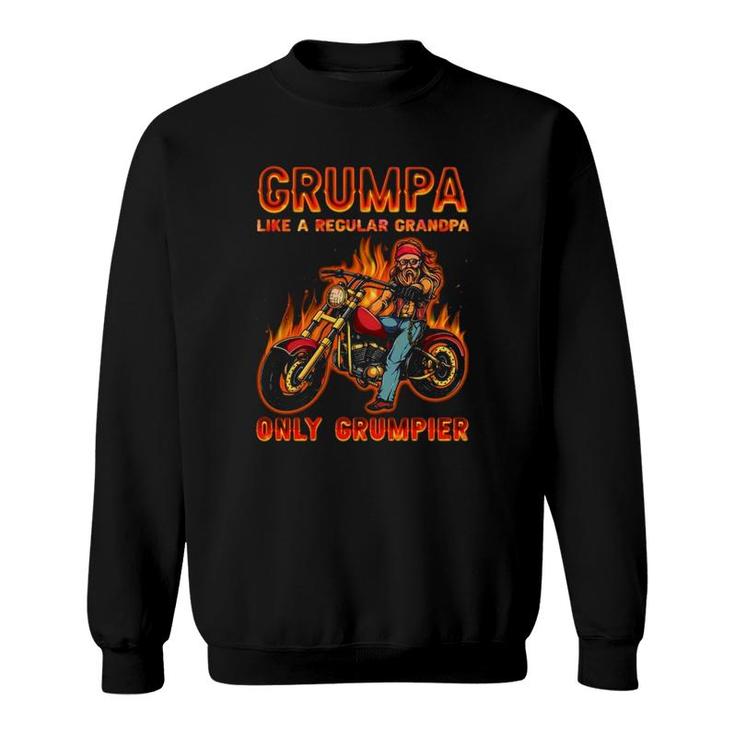 Grumpa Like A Regular Grandpa Only Grumpier Funny Gift For Cool Grandpa Biker Sweatshirt