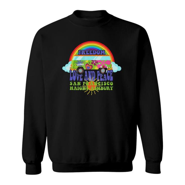Haight Ashbury San Francisco Summer Of Love 9 Bus Sweatshirt