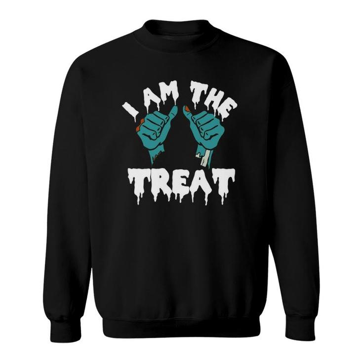 Halloween I Am The Treat Zombie Hands Graphic Sweatshirt