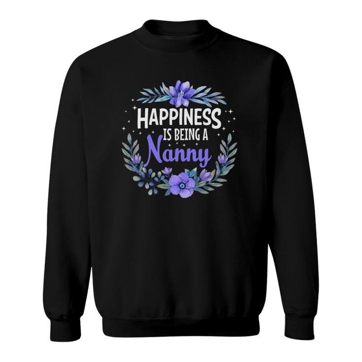 Happiness Is Being A Nanny Cute Mothers Day Sweatshirt